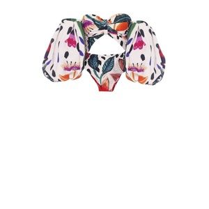 Multicolor seeded puff sleeve bodysuit in excellent condition. Worn only twice.